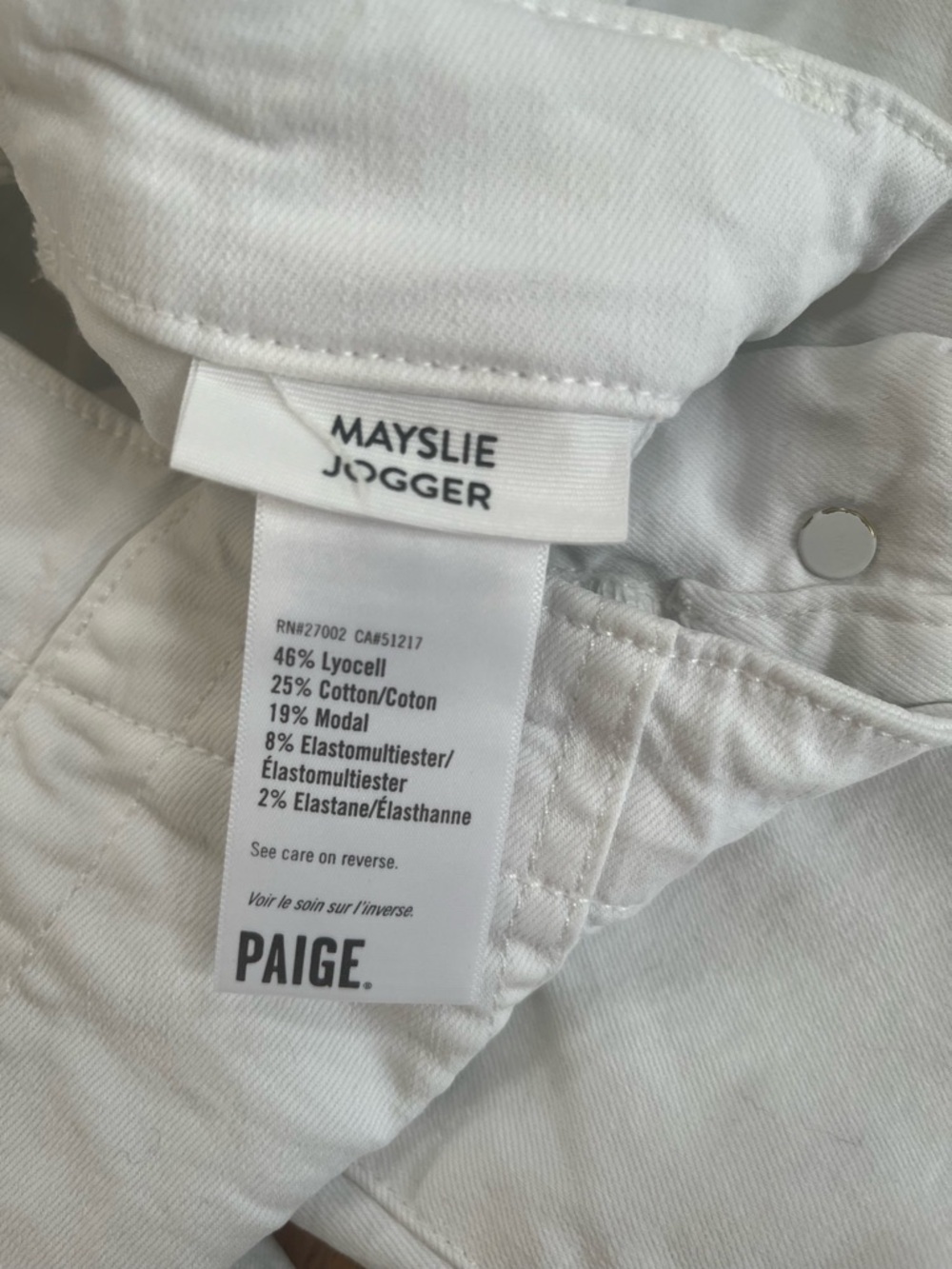 PAIGE Mayslie High Rise Cargo Cotton Straight Leg Joggers in Crisp White - Picture 11 of 15